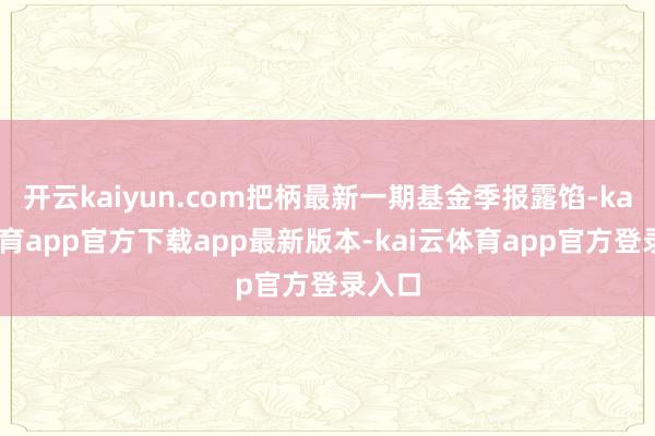 开云kaiyun.com把柄最新一期基金季报露馅-kai云体育app官方下载app最新版本-kai云体育app官方登录入口