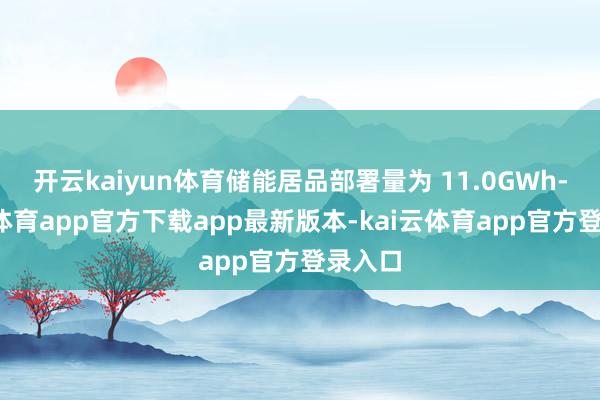 开云kaiyun体育储能居品部署量为 11.0GWh-kai云体育app官方下载app最新版本-kai云体育app官方登录入口