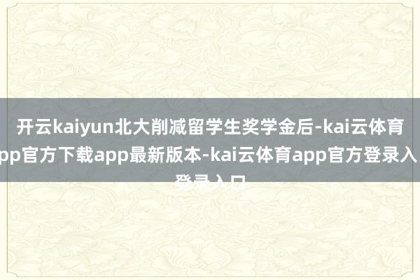 开云kaiyun北大削减留学生奖学金后-kai云体育app官方下载app最新版本-kai云体育app官方登录入口