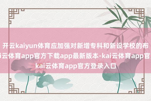 开云kaiyun体育应加强对新增专科和新设学校的布道育读-kai云体育app官方下载app最新版本-kai云体育app官方登录入口