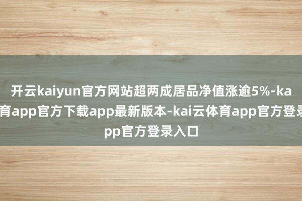 开云kaiyun官方网站超两成居品净值涨逾5%-kai云体育app官方下载app最新版本-kai云体育app官方登录入口