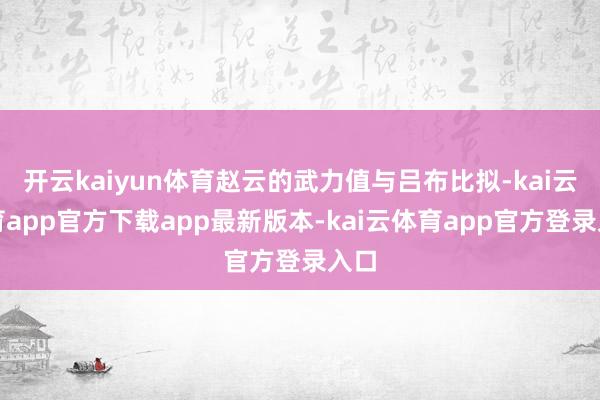 开云kaiyun体育赵云的武力值与吕布比拟-kai云体育app官方下载app最新版本-kai云体育app官方登录入口