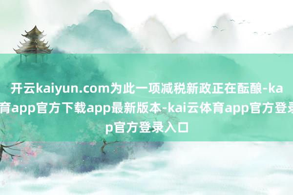 开云kaiyun.com为此一项减税新政正在酝酿-kai云体育app官方下载app最新版本-kai云体育app官方登录入口